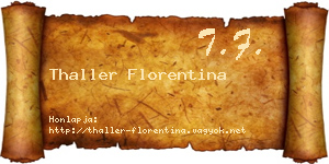 Thaller Florentina névjegykártya