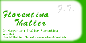 florentina thaller business card